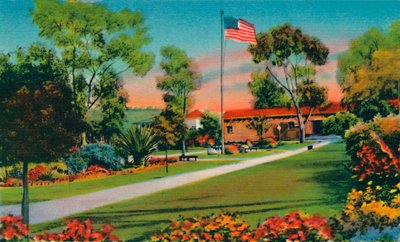 Plaza dove fu issata la prima bandiera americana in California nel 1846. San Diego, California, c194 da Unbekannt