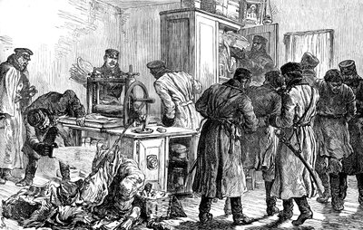 La polizia scopre una tipografia nichilista, San Pietroburgo, Russia, 1887 da Unbekannt
