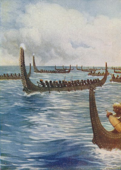 Canoe da guerra polinesiane, 1924 da Unbekannt