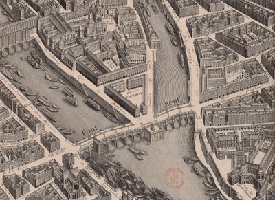 Pont Neuf. Piano di Parigi, detto Turgot, 1739 da Unbekannt
