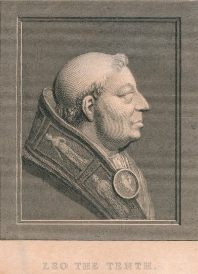 Papa Leone X 1475-1521, nato Giovanni di Lorenzo de Medici, c1830 da Unbekannt