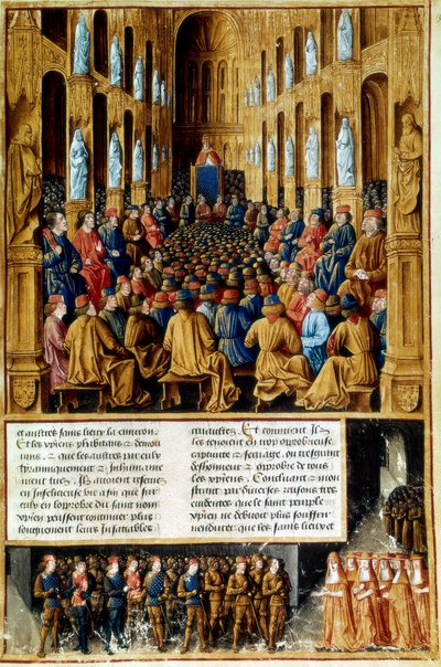 Papa Urbano II presiede il Concilio di Clermont, Francia, 1095 c1490 da Unbekannt