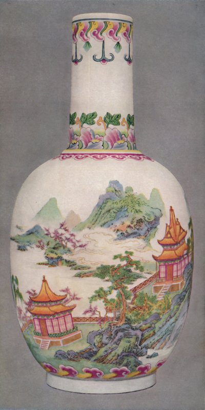 Bottiglia di porcellana nello stile Ku Yueh Hsuan. Periodo Chien Long, 1736-1796 da Unbekannt