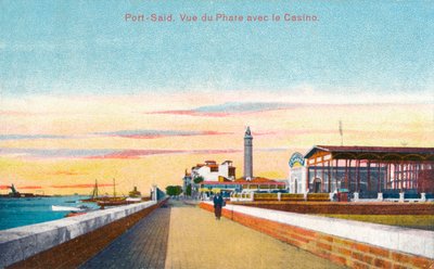 Port-Said. Vista del faro con il casinò, c1900 da Unbekannt