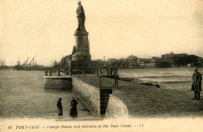 Port Said. Statua di Lesseps e ingresso al Canale di Suez da Unbekannt