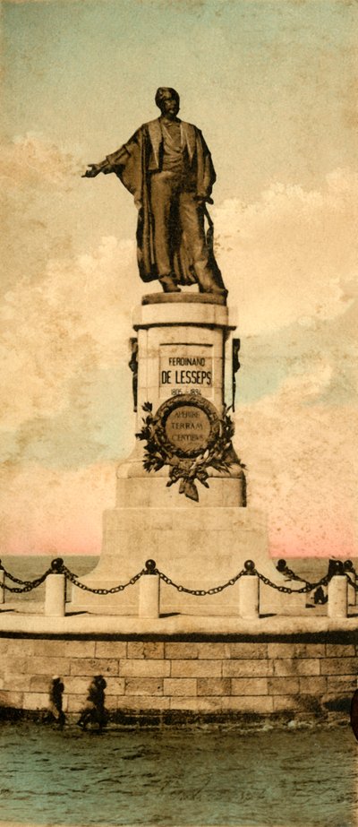 Port Said - Statua di Ferdinand de Lesseps, c1918-c1939 da Unbekannt