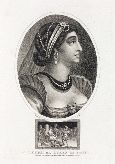 Ritratto di Cleopatra (Thea Philopator, 69-30 a.C.), con una scena che descrive la sua ascesa al trono d