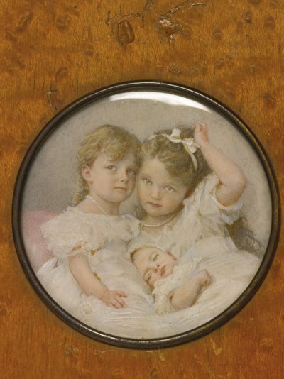 Ritratto in miniatura delle Granduchesse Olga, Tatiana e Maria di Russia, c. 1900 da Unbekannt