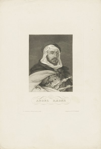 Ritratto di Abdelkader ibn Muhieddine 1808-1883 da Unbekannt