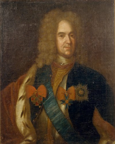 Ritratto di Alexander Danilovich Menshikov, Generalissimo, Principe del Sacro Romano Impero e Duca da Unbekannt