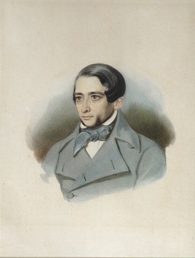 Ritratto di Andrey Alexandrovich Krayevsky 1810-1889, primi anni 1840 da Unbekannt