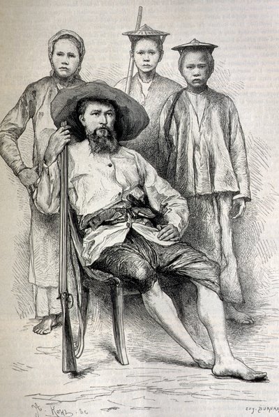 Ritratto di Auguste Pavie (1847-1925) esploratore e diplomatico francese in Indocina - Incisione da Unbekannt