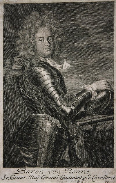 Ritratto del barone Carl Ewald von Roenne, 1663-1716 da Unbekannt