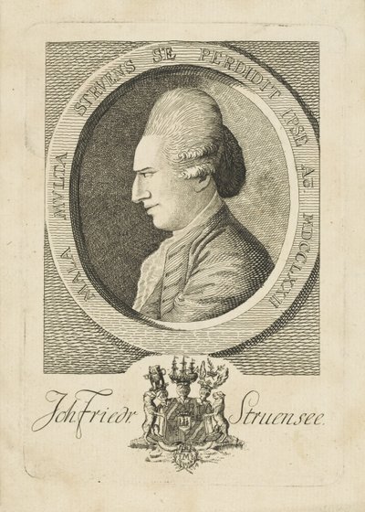 Ritratto del conte Johann Friedrich Struensee, 1737-1772, 1773 da Unbekannt