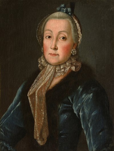 Ritratto della contessa Anna Danilovna Trubetskaya 1710-1780, nata Drutskaya-Sokolinskaya, seconda metà del XVIII secolo da Unbekannt