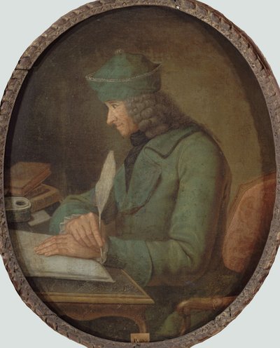 Ritratto di François Marie Arouet de Voltaire 1694-1778, nel suo studio, 2ª metà del XVIII sec. da Unbekannt