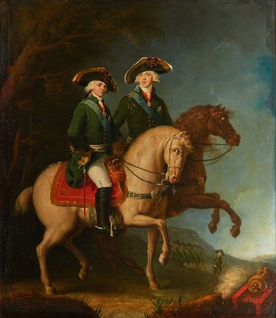 Ritratto dei Granduchi Alessandro Pavlovich e Costantino Pavlovich, 1795 da Unbekannt