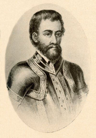 Ritratto di Hernando De Soto, con armatura spagnola del XVI secolo, ca. 1520-1540, 1937 da Unbekannt