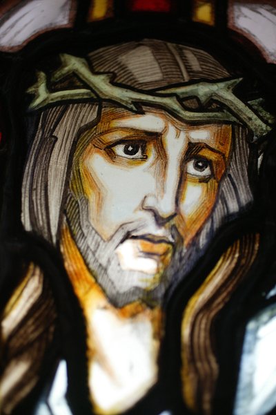 Ritratto di Gesù. Vetrata. Chiesa di San Biagio Vichy Francia da Unbekannt