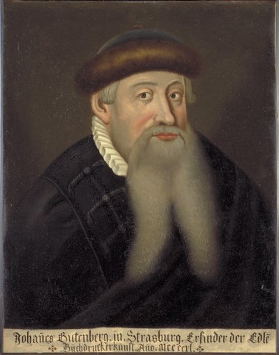 Ritratto di Johannes Gutenberg, inizio XVII secolo da Unbekannt