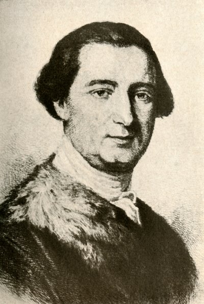 Ritratto di John Penn, Governatore Coloniale, con cappotto bordato di pelliccia, c1750, 1937 da Unbekannt
