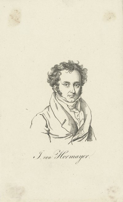 Ritratto di Joseph Hormayr, Barone zu Hortenburg 1781-1848 da Unbekannt
