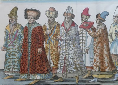 Ritratto dei monarchi di Mosca Ivan III, Vasili III Ivanovich, Ivan IV di Russia e seguito da Unbekannt