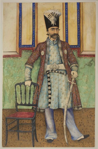 Ritratto di Nasser al-Din Shah Qajar 1831-1896, Shahanshah di Persia, ca 1855 da Unbekannt