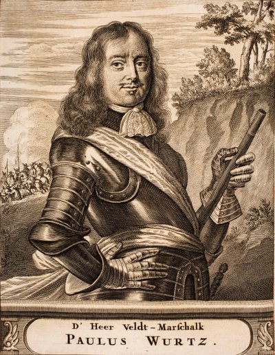 Ritratto di Paul Würtz 1612-1676 da: Schauplatz des Krieges, 1675 da Unbekannt