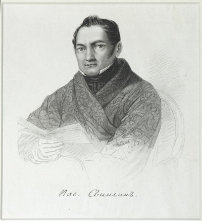 Ritratto di Pavel Petrovich Svinyin 1787-1839, primo quarto del XIX secolo da Unbekannt
