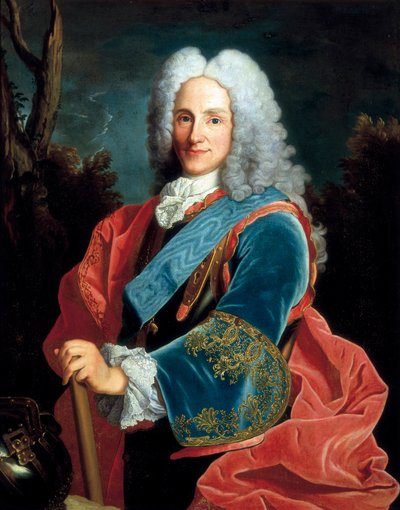 Ritratto di Filippo V re di Spagna (1683-1746). Dipinto anonimo, arte barocca. da Unbekannt