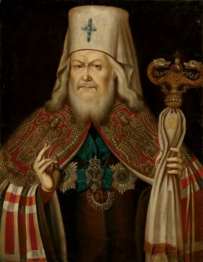 Ritratto di Platone II Levshin, il Metropolita di Mosca 1737-1812, seconda metà del XVIII sec. da Unbekannt
