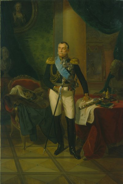 Ritratto del principe Pyotr Volkonsky, c. 1850 da Unbekannt