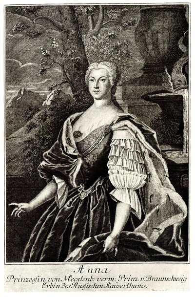 Ritratto della principessa Anna Leopoldovna, madre dello zar Ivan VI da Unbekannt