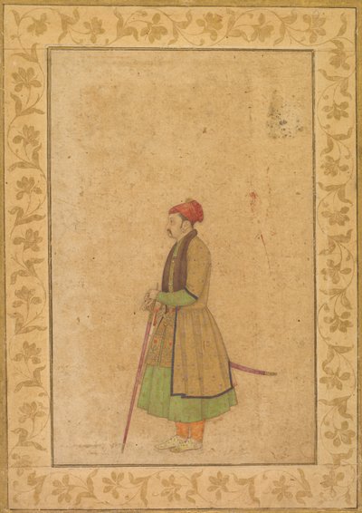 Ritratto di Raja Ram Singh di Amber r. 1667-1688 con una spada Deccan, c. 1680-1685 da Unbekannt