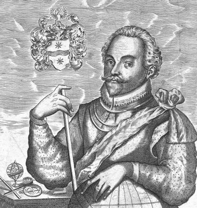 Ritratto di Sir Francis Drake. Frontespizio da The World Encompassed da Unbekannt