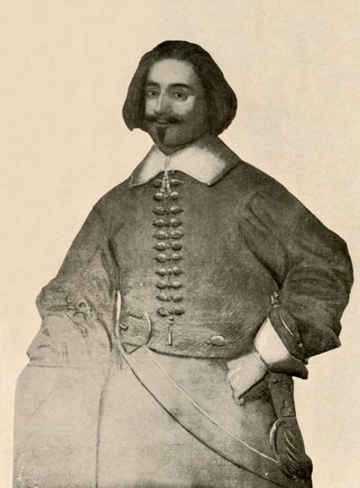 Ritratto di Sir John Leverett, in giacca di bufalo e fascia da soldato semplice, 1640-1660, 1937 da Unbekannt