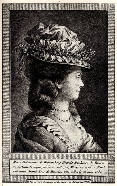Ritratto di Sophie Dorothea di Württemberg, inizio XIX secolo da Unbekannt
