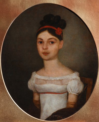 Ritratto di Yelizaveta Fyodorovna Ozerova, nata Zagryazyskaya 1800-1885, c. 1815 da Unbekannt