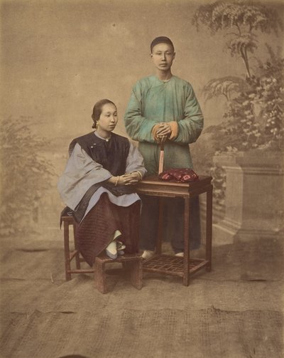 Ritratto di una coppia cinese, 1870 da Unbekannt