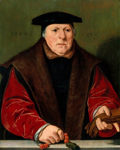 Ritratto di un uomo con un rosario, 1545 da Unbekannt