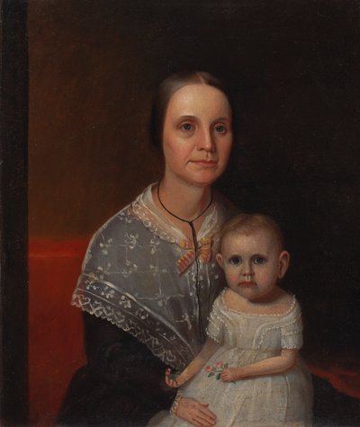 Ritratto di una madre e un bambino, ca. 1850 da Unbekannt