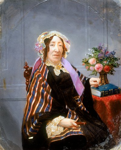 Ritratto di una signora, ambrotipo colorato a mano, c 1860 da Unbekannt