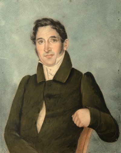Ritratto di un uomo con un soprabito Poltoratsky, anni 1820 da Unbekannt