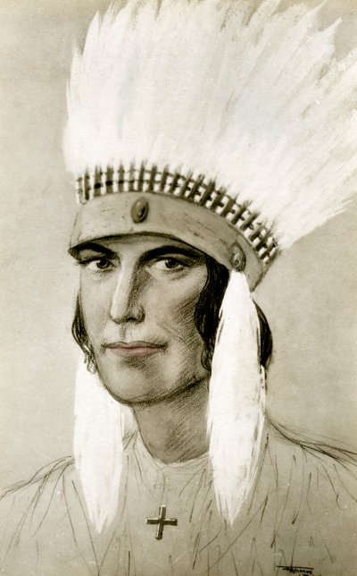 Ritratto di un indiano americano da Unbekannt