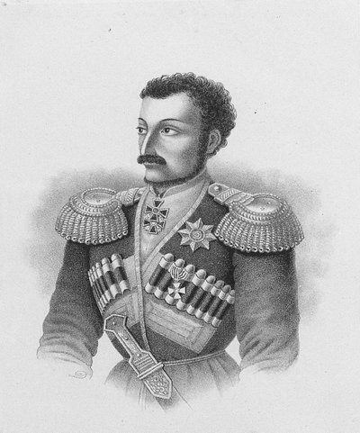 Ritratto del maggiore generale Nikolaj Sleptsov, 1815-1851 da Unbekannt