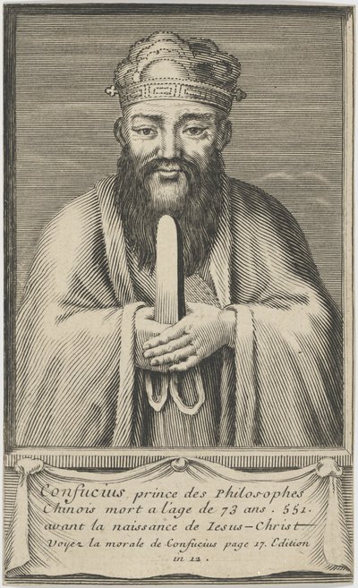 Ritratto del pensatore e filosofo sociale cinese Confucio, tra il 1745 e il 1755 da Unbekannt