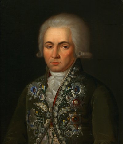 Ritratto del poeta Gavrila R. Derzhavin 1743-1816, 1790s da Unbekannt