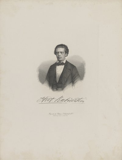 Ritratto del compositore Anton Rubinstein 1829-1894, c. 1850 da Unbekannt