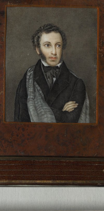 Ritratto del poeta Alexander Sergeyevich Pushkin 1799-1837, primo quarto del XIX secolo da Unbekannt